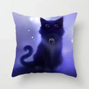 Decorbites cat printed plush cushion cover black & white living room