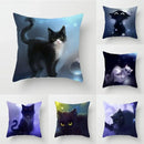 Decorbites cat printed plush cushion cover black & white living room