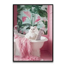 DecorBites™ Cat Reading on Toilet Canvas Wall Art