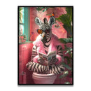 DecorBites™ Cat Reading on Toilet Canvas Wall Art