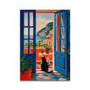 DecorBites™ Cat Reading on Toilet Wall Art