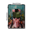 DecorBites™ Cat Reading on Toilet Wall Art