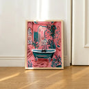 DecorBites™ Cat Reading on Toilet Wall Art