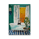 DecorBites™ Cat Reading on Toilet Wall Art