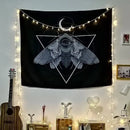 Decorbites cat witchcraft black rose tapestry bedroom wall hanging