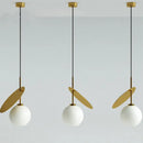 Modern white and gold glass pendant lights for dining room