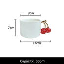 Modern white ceramic cherry handle mug dining room cup