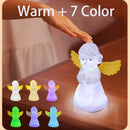 Cherub white and yellow rgb night light bedroom angel lamp