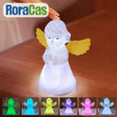 Cherub white and yellow rgb night light bedroom angel lamp
