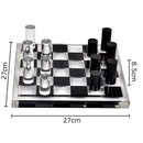 Glossy black & silver chessboard desk ornament bedroom decor