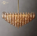 Modern amber chiara glass square led chandelier dining room pendant