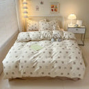 Cartoon print white & pink lamb bedding set for bedroom cozy decor
