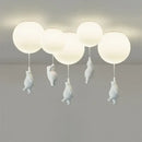 DecorBites™ Children Nordic Bear Astronaut LED Ceiling Chandelier - Kid's Theme Decor
