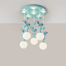 Pink and gold unicorn carousel led chandeliers bedroom pendant light