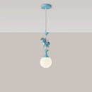 Pink and gold unicorn carousel led chandeliers bedroom pendant light