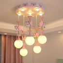 Pink and gold unicorn carousel led chandeliers bedroom pendant light