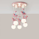 Pink and gold unicorn carousel led chandeliers bedroom pendant light