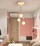 Pink and gold unicorn carousel led chandeliers bedroom pendant light