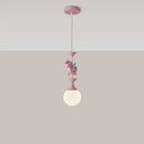 Pink and gold unicorn carousel led chandeliers bedroom pendant light