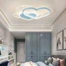 Pink heart wing love led chandelier bedroom ceiling light