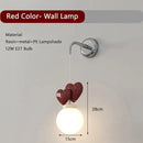 Pastel pink ceramic heart love wall lamp for nursery room decor