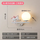 Creative cartoon eye protection pink wall lamp bedroom girl figurine