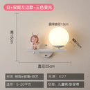Creative cartoon eye protection pink wall lamp bedroom girl figurine