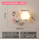 Creative cartoon eye protection pink wall lamp bedroom girl figurine