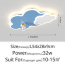 Whimsical astronaut cloud ceiling chandelier light bedroom led decor