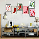 DecorBites™ Chili Pepper Art Trio: Green, Yellow, Red Kitchen Decor