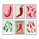 DecorBites™ Chili Pepper Art Trio: Green, Yellow, Red Kitchen Decor