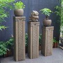 Antique beige carved resin stake display column garden and living room