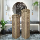 Antique beige carved resin stake display column garden and living room