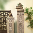 Antique beige carved resin stake display column garden and living room