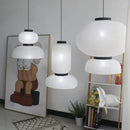 Retro white paper and black metal pendant light living room
