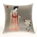 Traditional chinese beauty girl luxury cushion cover living room silk