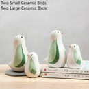 Modern white speckled ceramic bird figurines living room decor