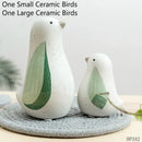 Modern white speckled ceramic bird figurines living room decor