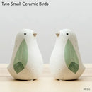 Modern white speckled ceramic bird figurines living room decor