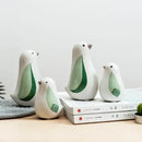 Modern white speckled ceramic bird figurines living room decor