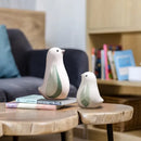 Modern white speckled ceramic bird figurines living room decor