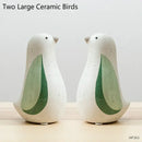 Modern white speckled ceramic bird figurines living room decor