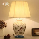 DecorBites™ Chinese Bird Flower Ceramic Table Lamp for Bedroom Living Room Bedside