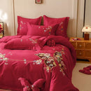 DecorBites™ Chinese Butterfly Flowers Embroidery Wedding Bedding Set - 1000TC Cotton