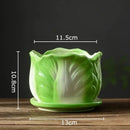 Green and white chinese cabbage ceramic vase living room decor