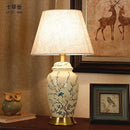 Retro cherry blossom ceramic table lamp bedroom hand painted decor