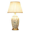 Retro cherry blossom ceramic table lamp bedroom hand painted decor