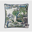 Sage green city landscape velvet pillow cover bedroom decor