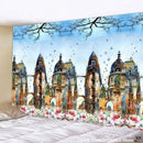 Golden dragon castle totem tapestry bedroom wall hanging decor