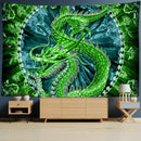 Golden dragon castle totem tapestry bedroom wall hanging decor